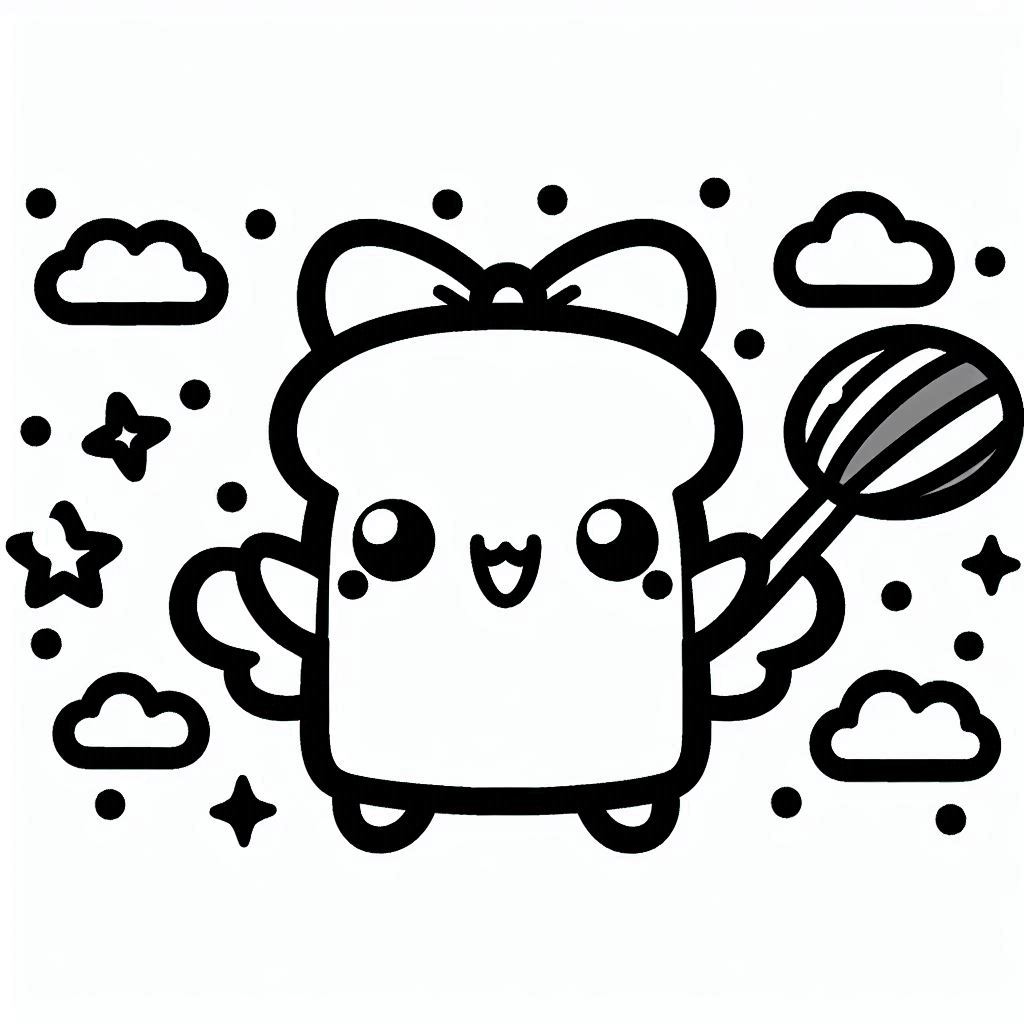 Desenho para colorir Comida Kawaii